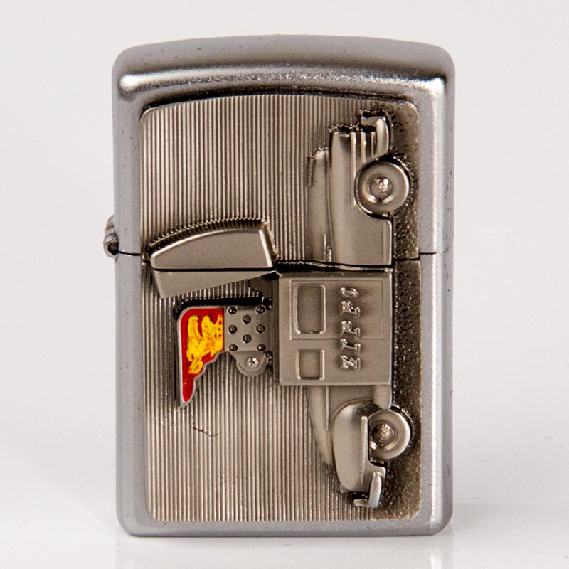 Zippo satin finish Plakette ZIPPO CAR