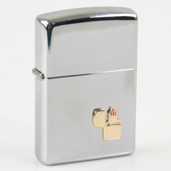 Zippo chrom poliert mit ZIPPO-Emblem 1310001