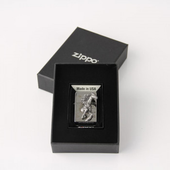 Zippo chrom poliert Emblem "Pferd" Eg - 1
