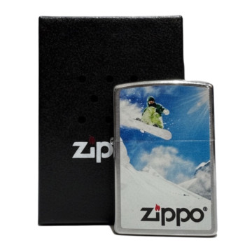Zippo chrom gebürstet color "Snowboarder 2" 60000011