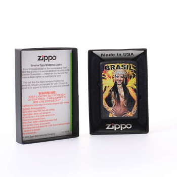 Zippo schwarz matt color Samba Dancer Brasil 2003579