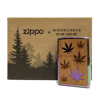 ZIPPO Rainbow"Mahogany Emblem Cannabis beids."60004581