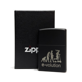ZIPPO schwarz Media chrom gelasert "e-volution" HA