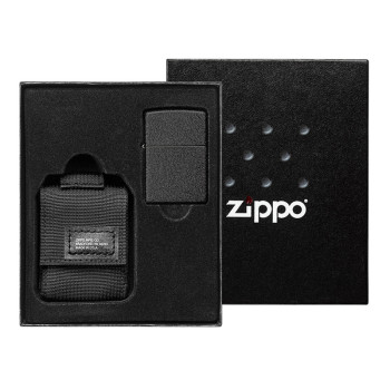 ZIPPO Black Crackle Set mit Nylon Pouch schwarz 60005678 - 1