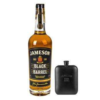 Jameson Black Barel 0,7l 40% Geschenkpackung mit Flachmann - 2
